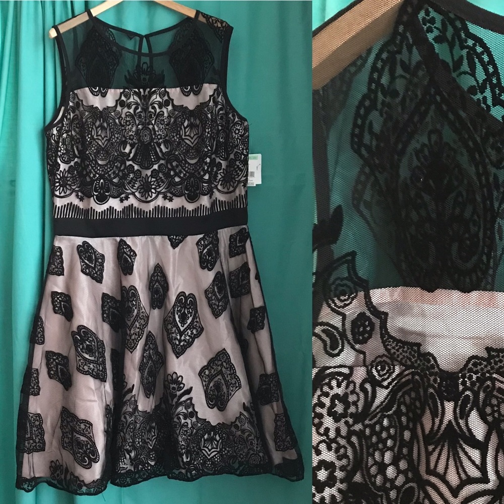 J. Taylor Black Cocktail Party Dress Velvet 14 🖤